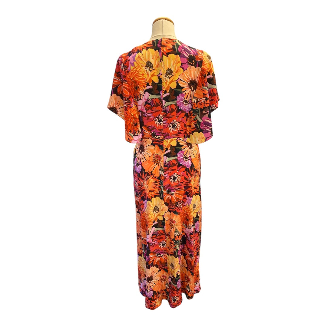 STELLA MCCARTNEY Floral-Print Silk Midi Dress Size It 44 Eu 40