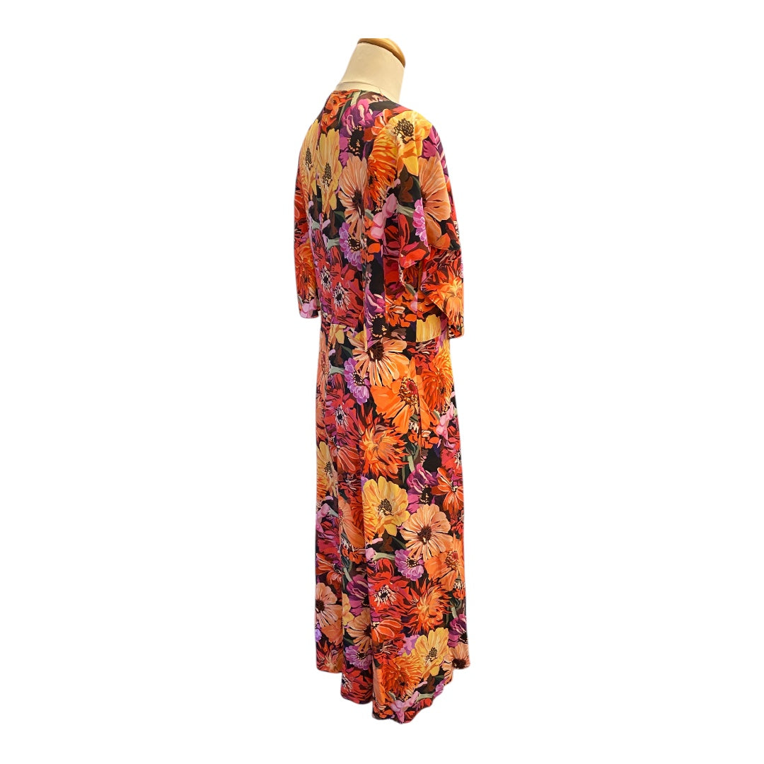 STELLA MCCARTNEY Floral-Print Silk Midi Dress Size It 44 Eu 40