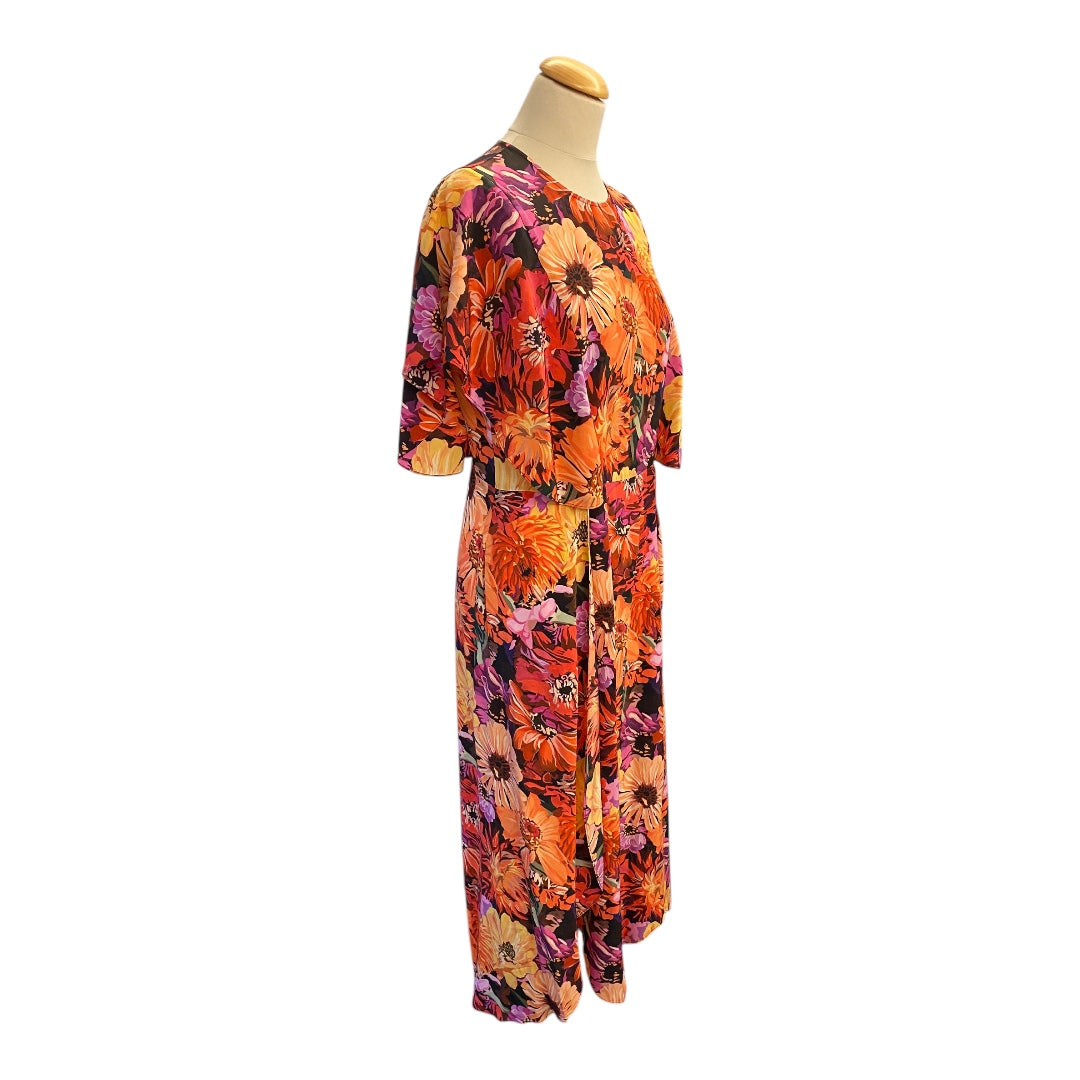 STELLA MCCARTNEY Floral-Print Silk Midi Dress Size It 44 Eu 40