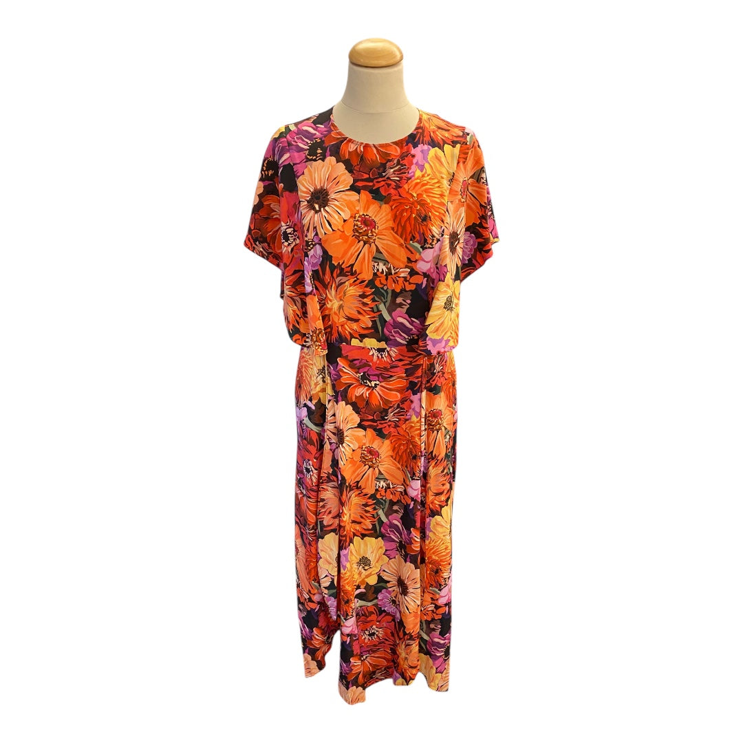 STELLA MCCARTNEY Floral-Print Silk Midi Dress Size It 44 Eu 40