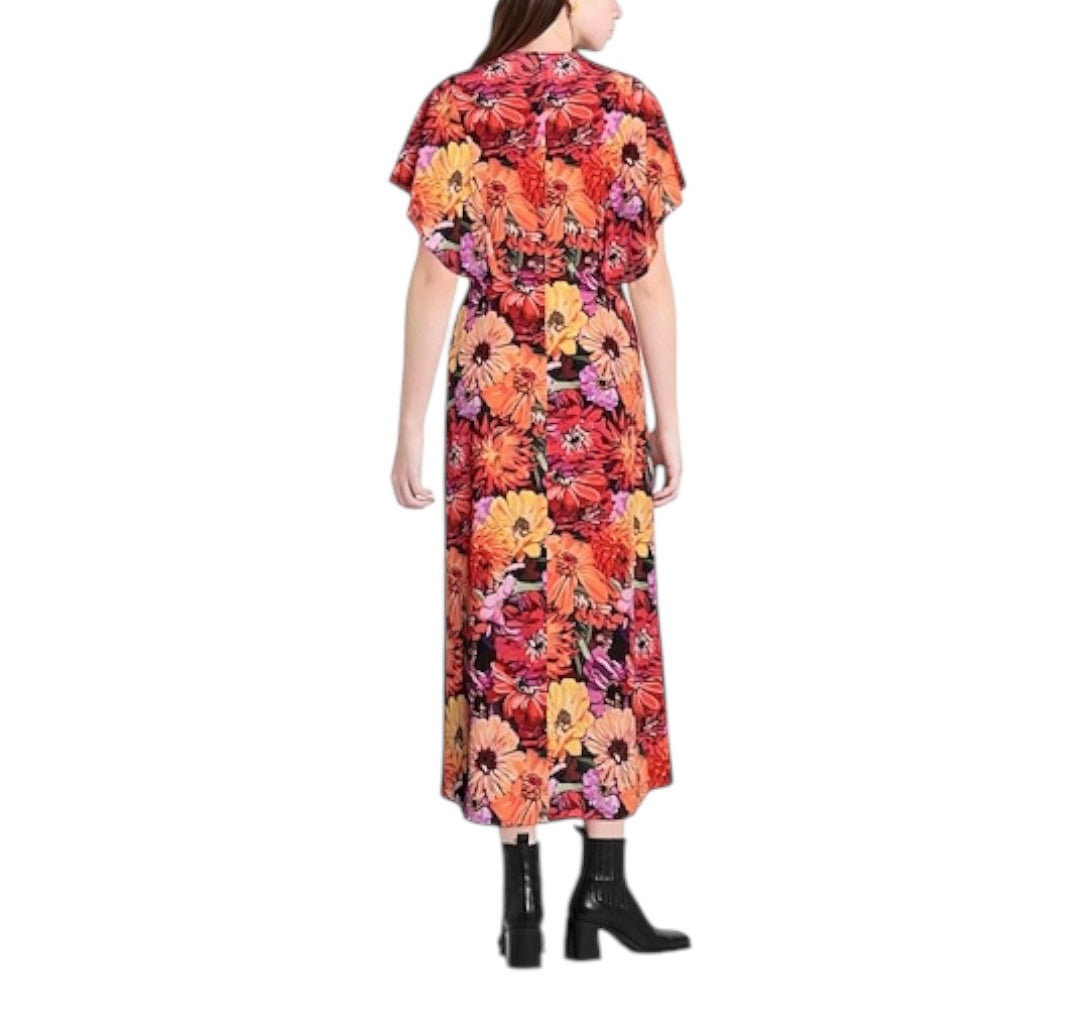 STELLA MCCARTNEY Floral-Print Silk Midi Dress Size It 44 Eu 40