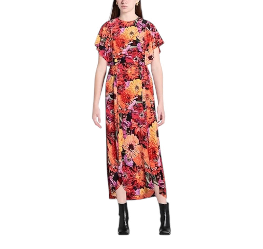 STELLA MCCARTNEY Floral-Print Silk Midi Dress Size It 44 Eu 40