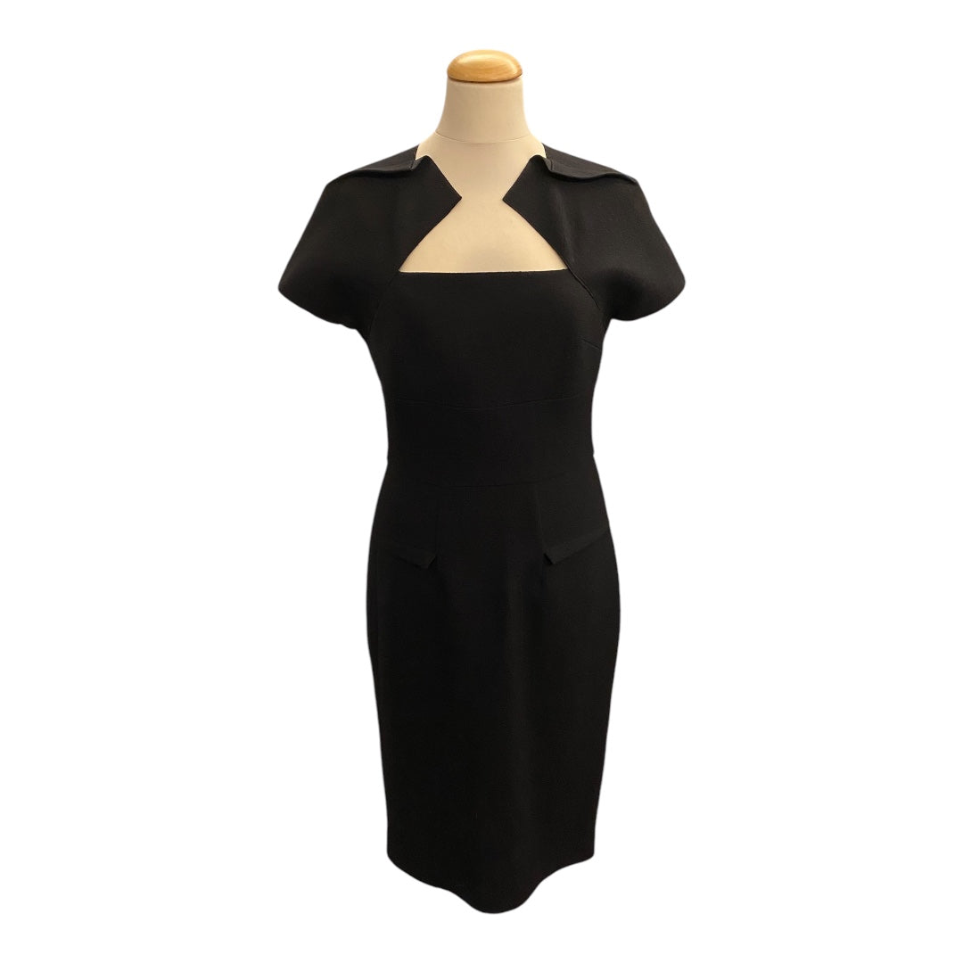 ROLAND MOURET Black Wool Dress Size Fr 40