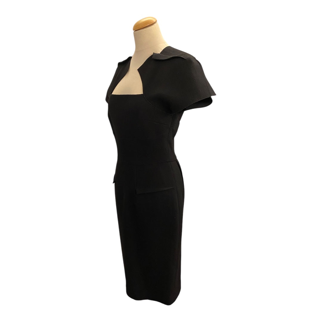 ROLAND MOURET Black Wool Dress Size Fr 40