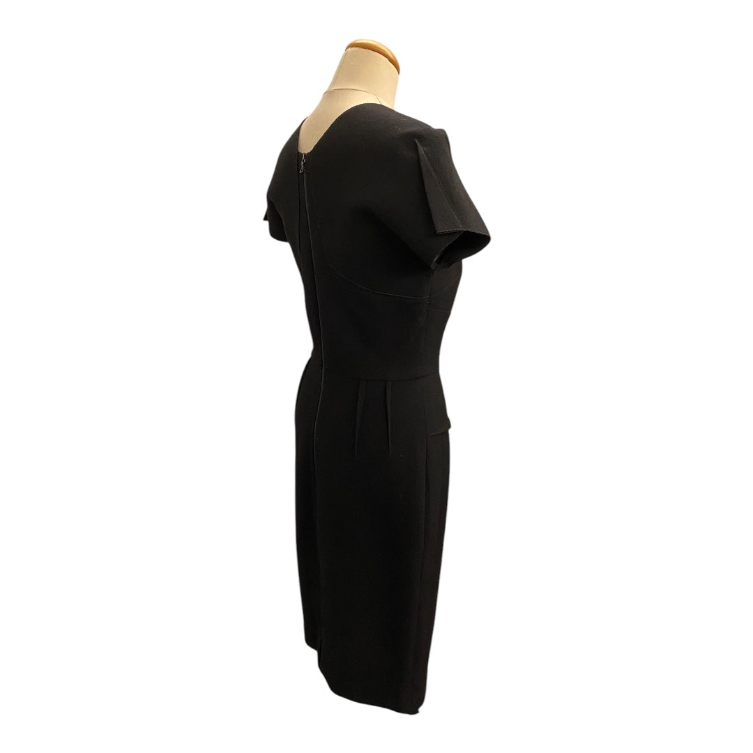 ROLAND MOURET Black Wool Dress Size Fr 40