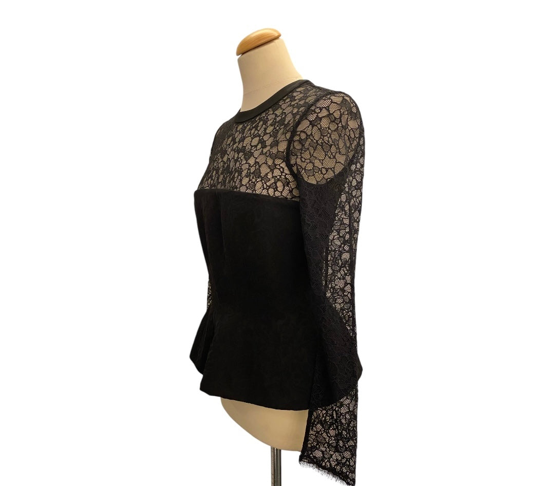 SIMKHAI Prima Lace Bustier Top in Black Size 4/S