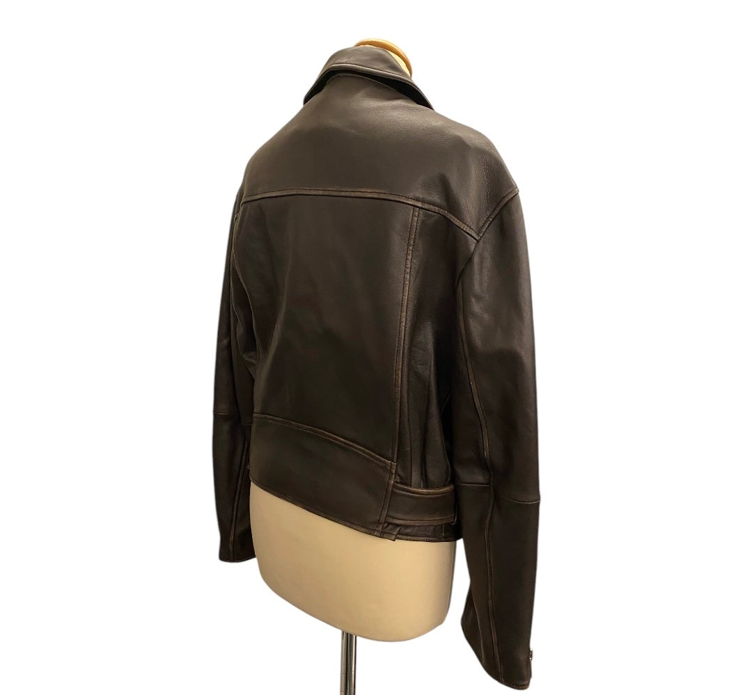 WEEKEND MAX MARA Leather Biker Jacket Size It 40