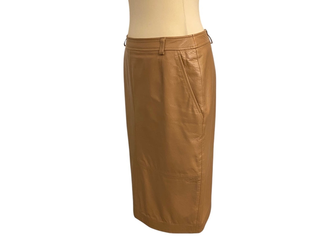 CERRUTI 1881 Beige Leather Skirt Size 38