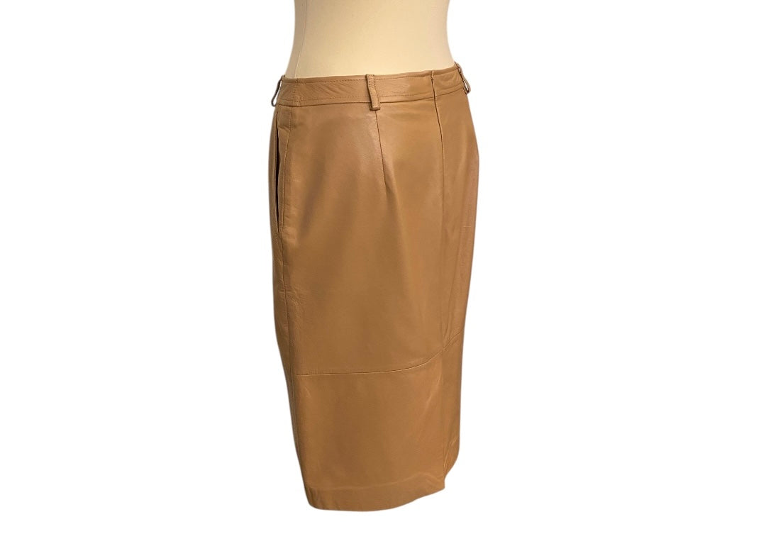 CERRUTI 1881 Beige Leather Skirt Size 38