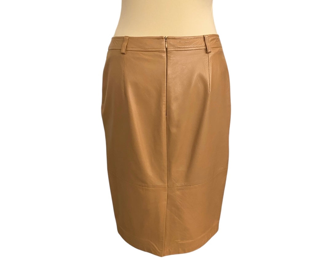 CERRUTI 1881 Beige Leather Skirt Size 38