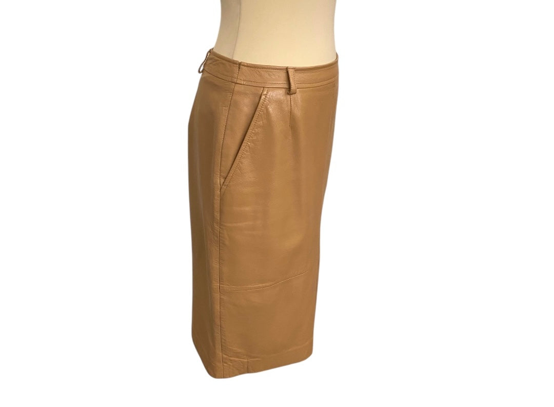 CERRUTI 1881 Beige Leather Skirt Size 38