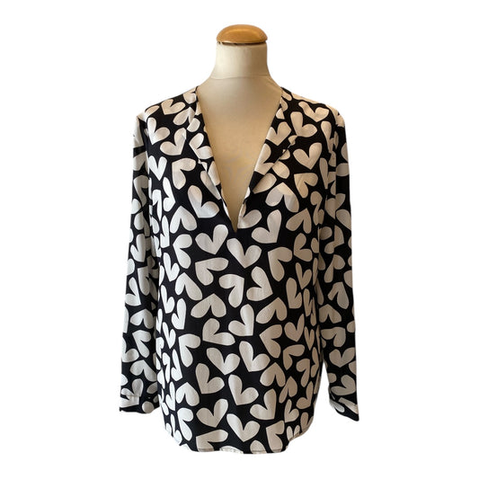 SAINT LAURENT Heart Print Blouse Size FR 42