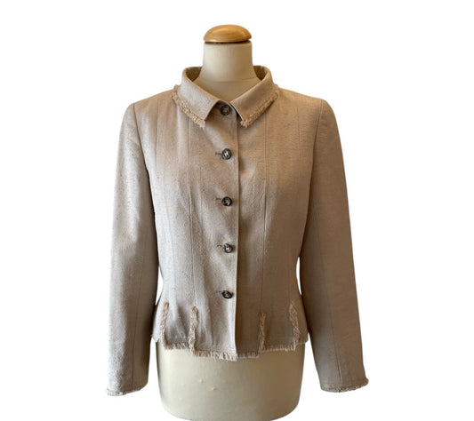 CHANEL Vintage Raw Silk Jacket Size 38