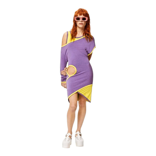 LOEWE Cut-Out Mini Dress Violet Size S
