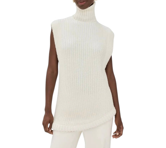 VICTORIA BECKHAM Ribbed-Knit Turtleneck Sweater Vest Size S