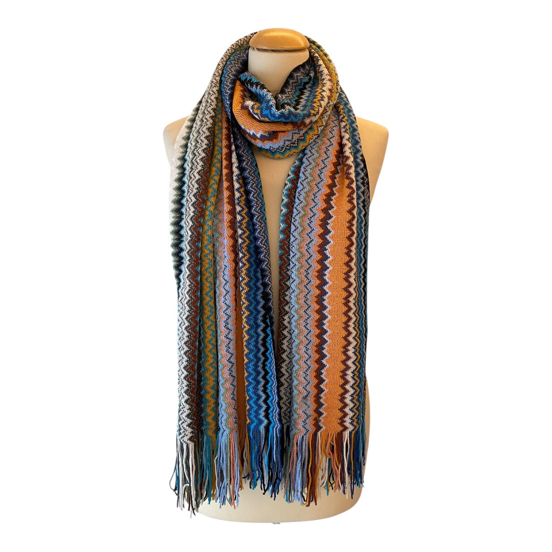 MISSONI Zigzag Intarsia Fine-Knit Scarf