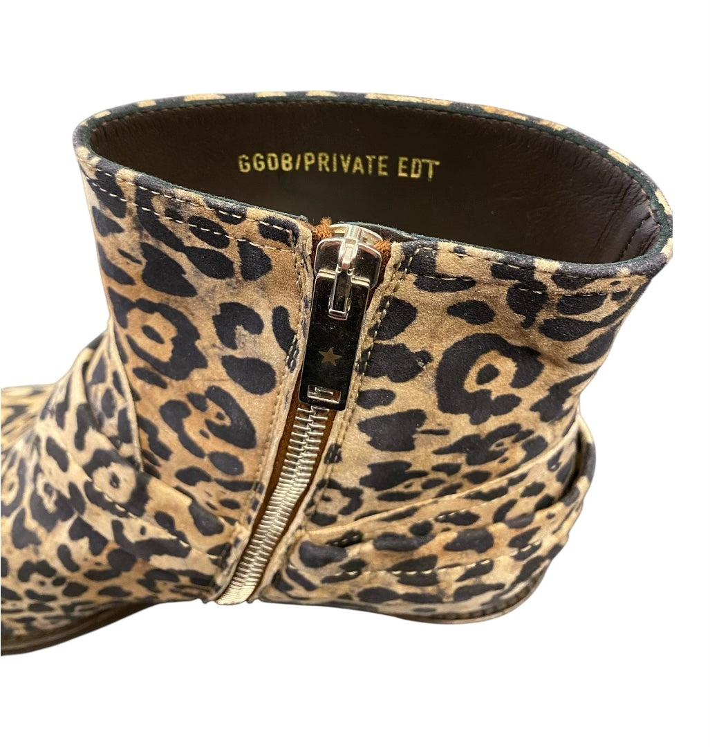 GOLDEN GOOSE Leopard Print Ankle Boots Size 38