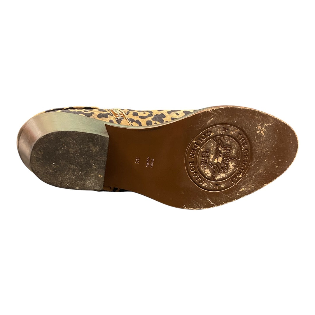 GOLDEN GOOSE Leopard Print Ankle Boots Size 38