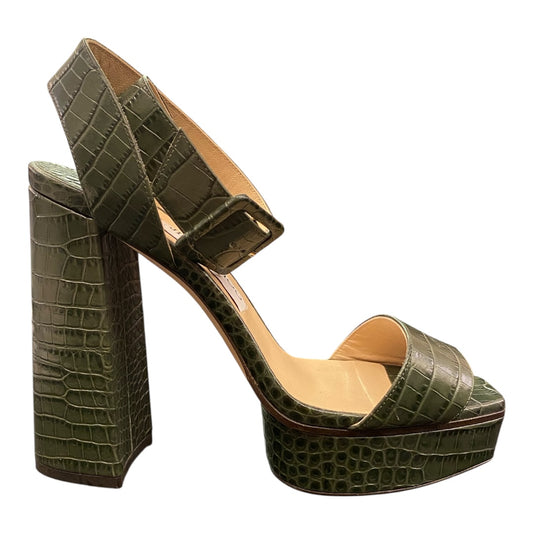 JIMMY CHOO Leather Platform Sandal Size 39