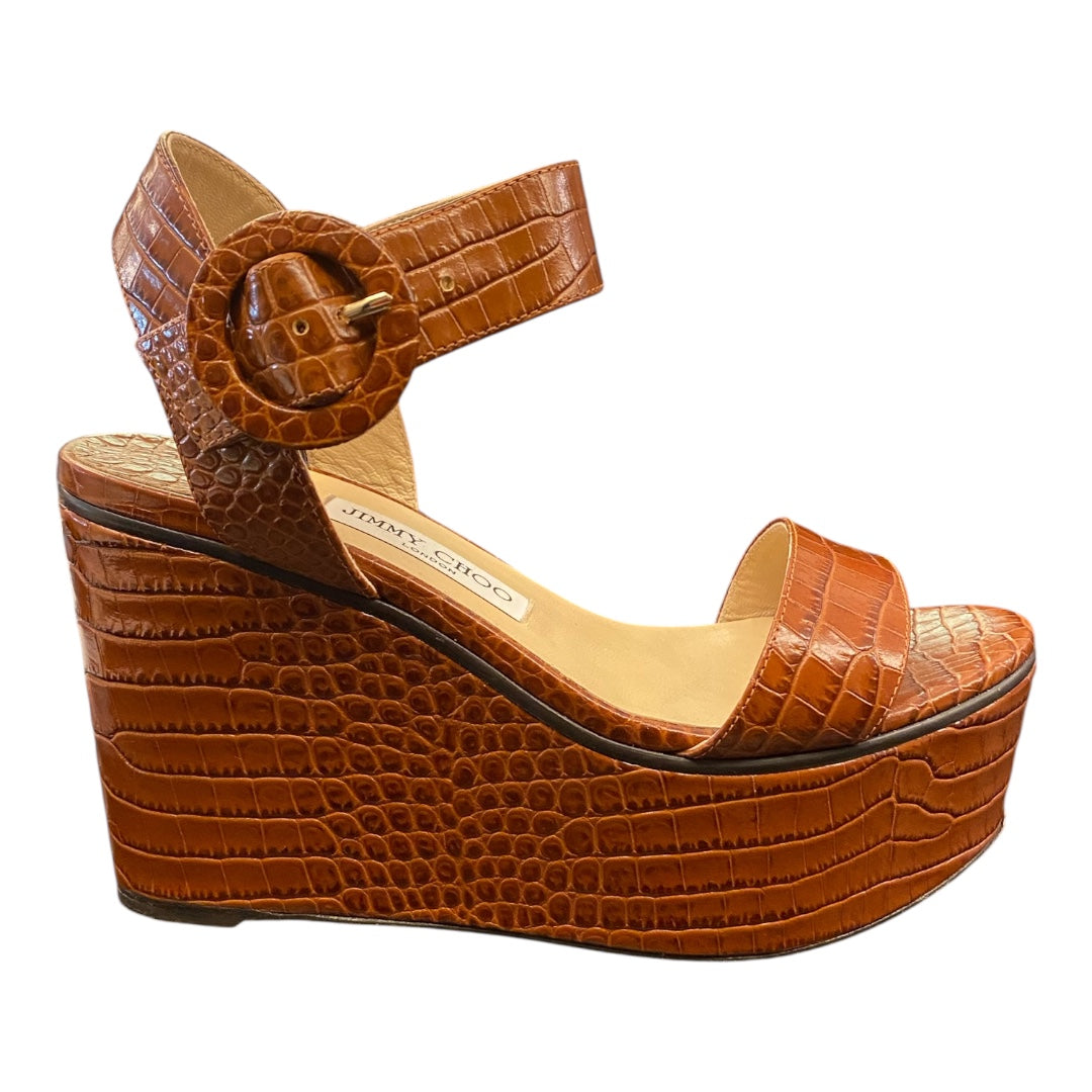 JIMMY CHOO Platform Wedge Sandals Size 39