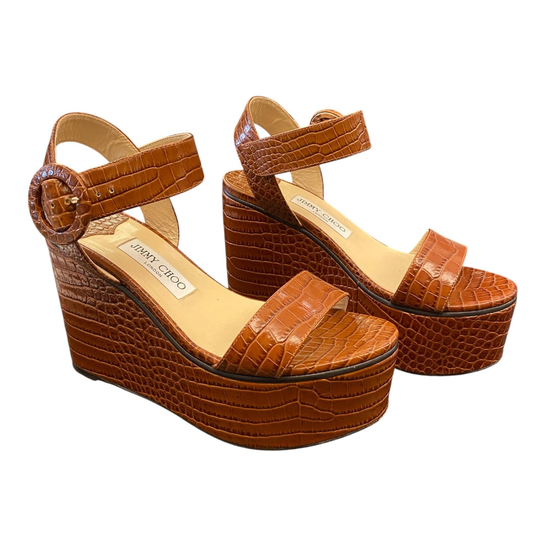 JIMMY CHOO Platform Wedge Sandals Size 39