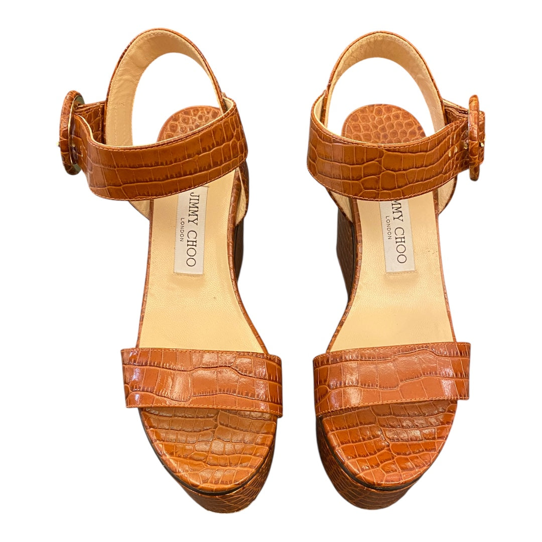 JIMMY CHOO Platform Wedge Sandals Size 39