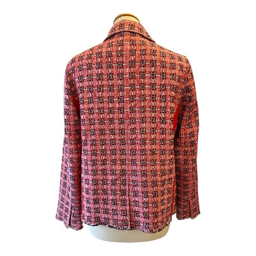 MARNI Plaid Tweed Red Jacket Size It 40