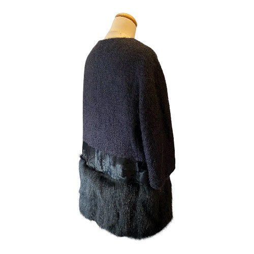 GIAMBATTISTA VALLI Fur Trimmed Tweed Jacket Size It 44 Eu 38