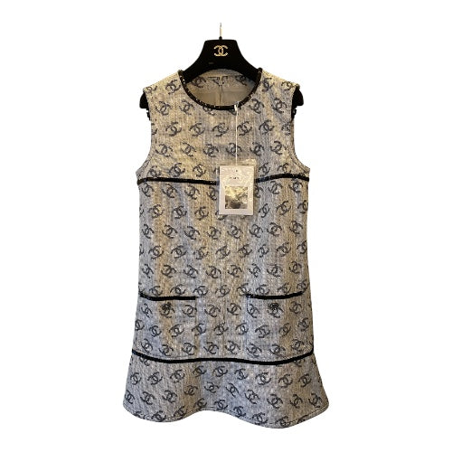 CHANEL 22S Runway CC Denim Dress Size 36