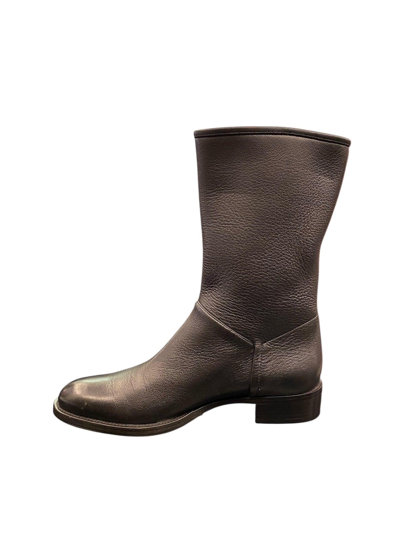 LORO PIANA Leather Boots Black Size 40