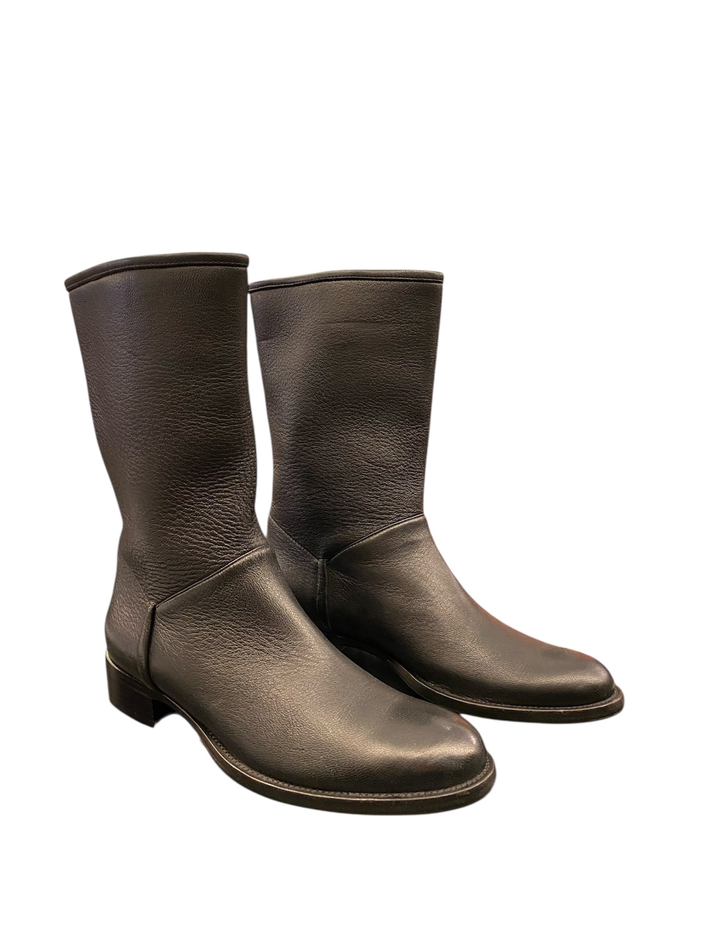 LORO PIANA Leather Boots Black Size 40