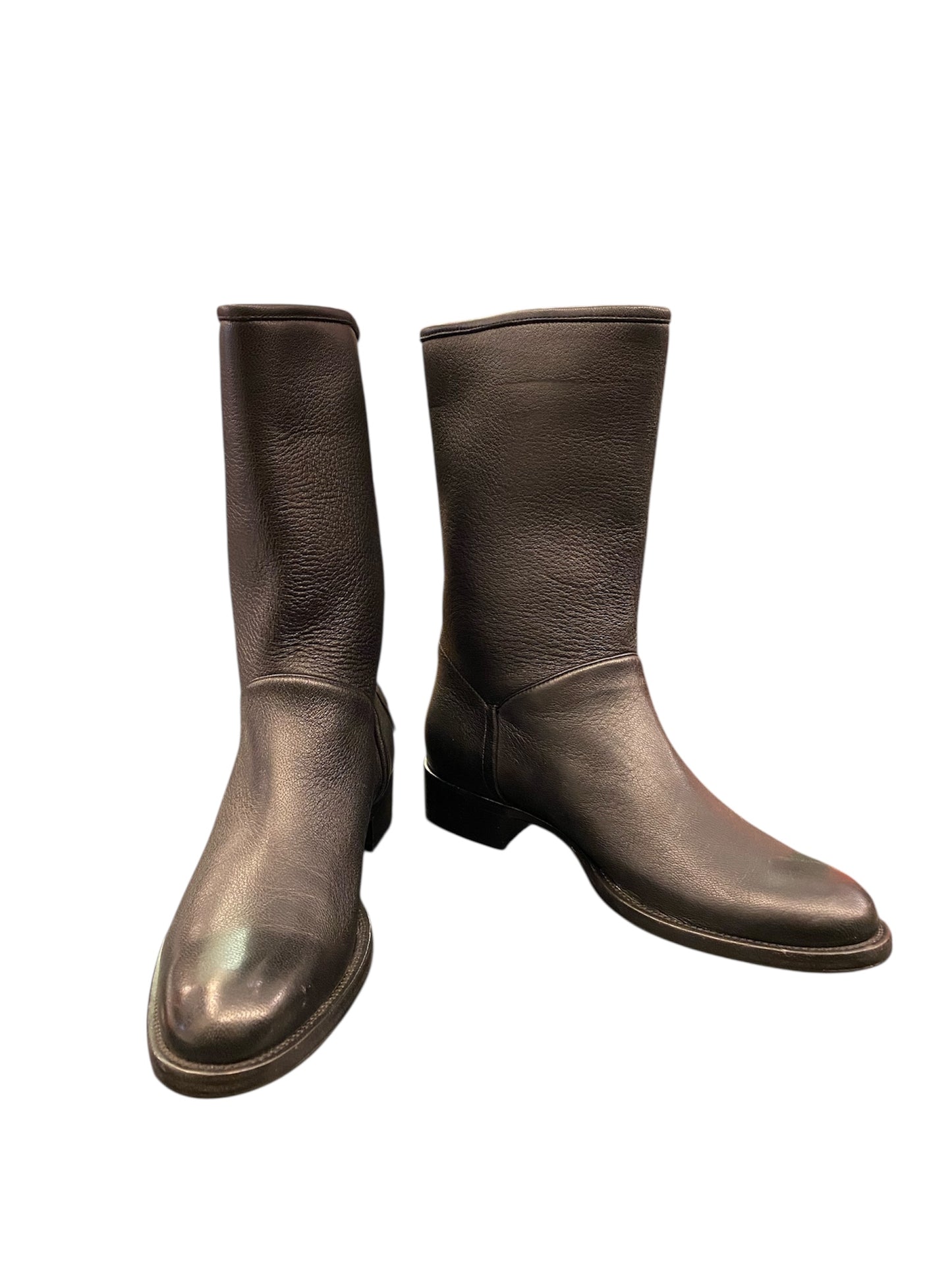 LORO PIANA Leather Boots Black Size 40