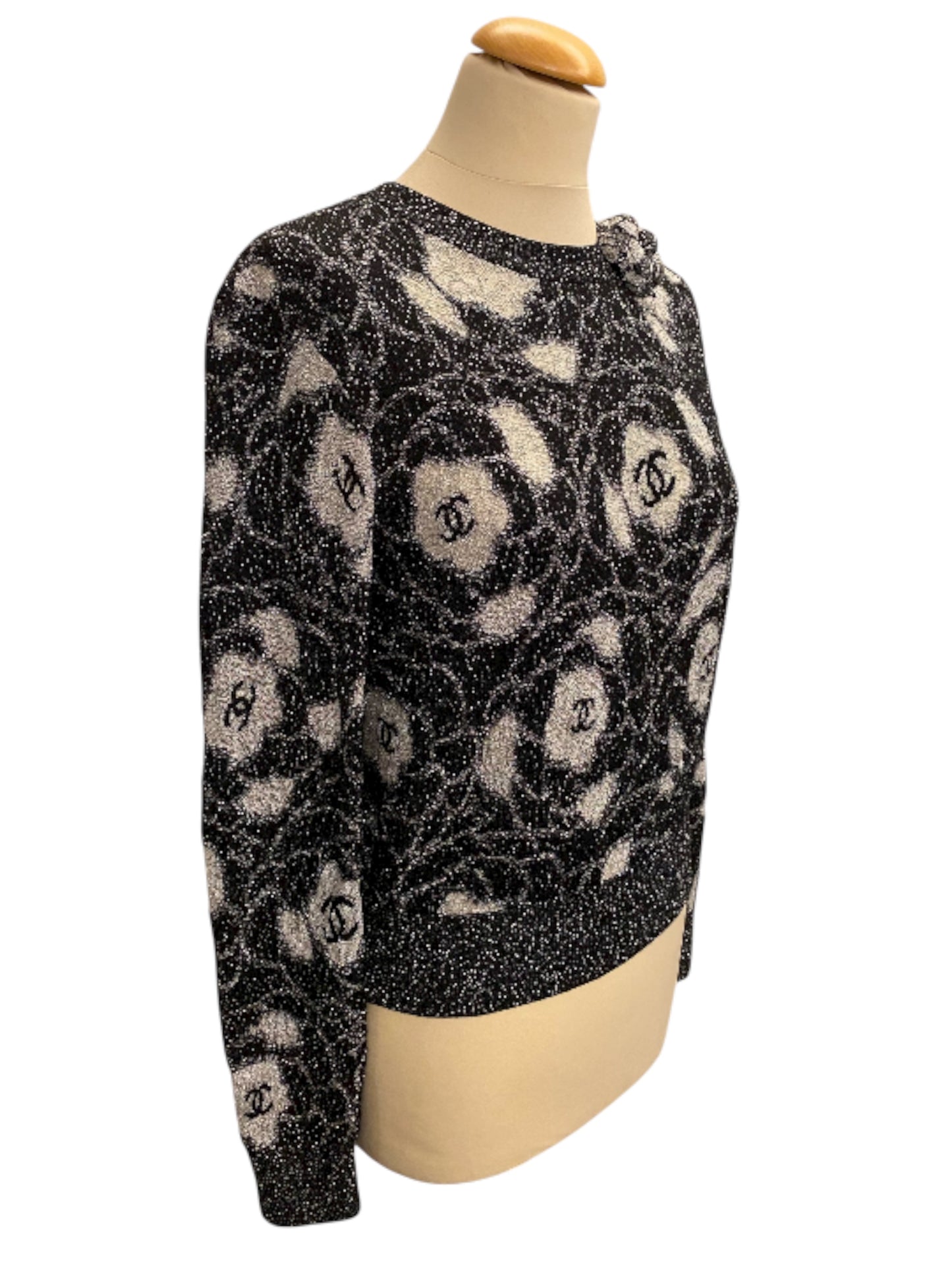 CHANEL Camellia Sweater Size 38