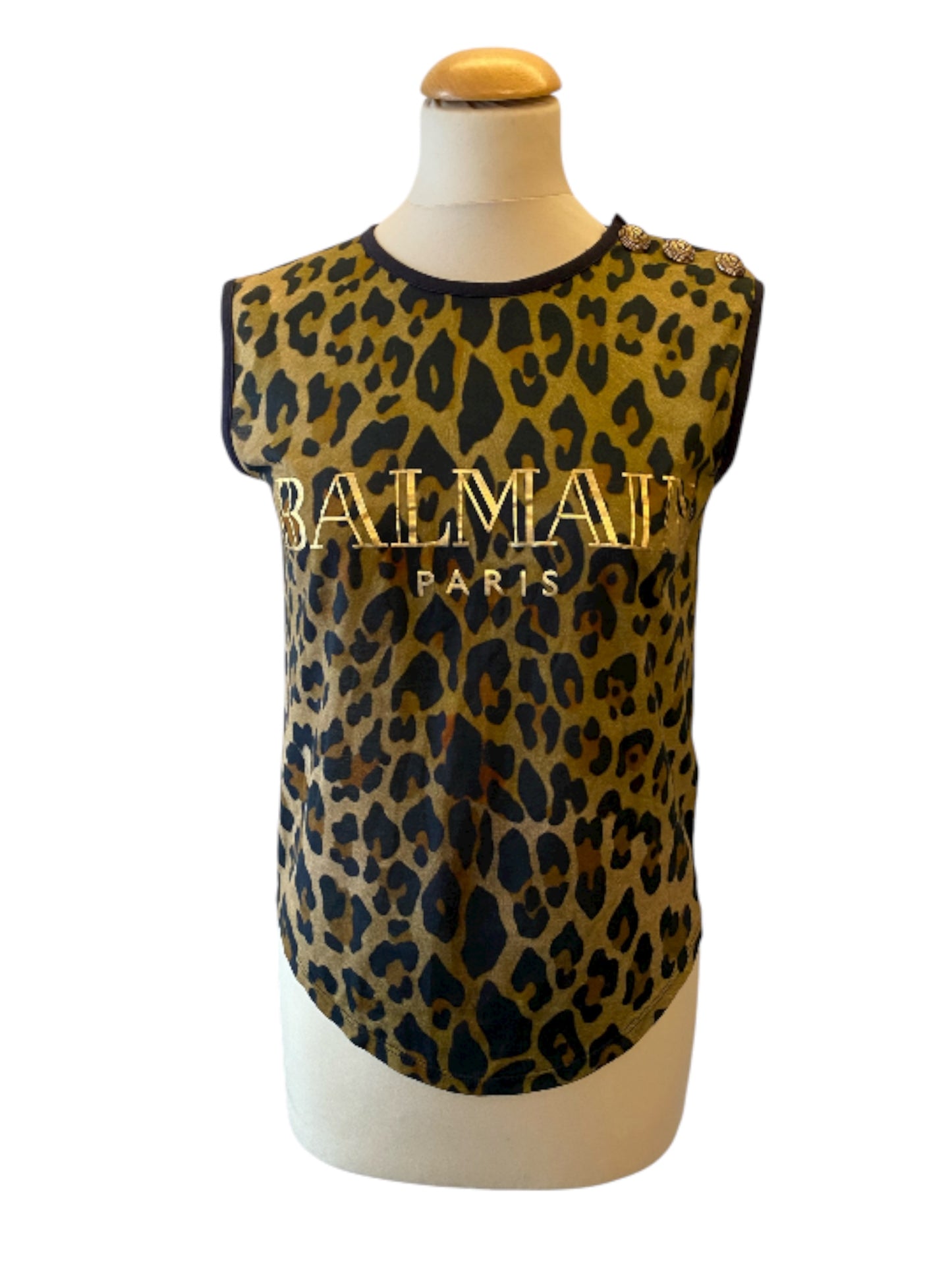 BALMAIN Leopard Print Cotton Top Size 34