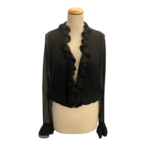 GUCCI Silk Chiffon Ruffle Blouse Size It 40