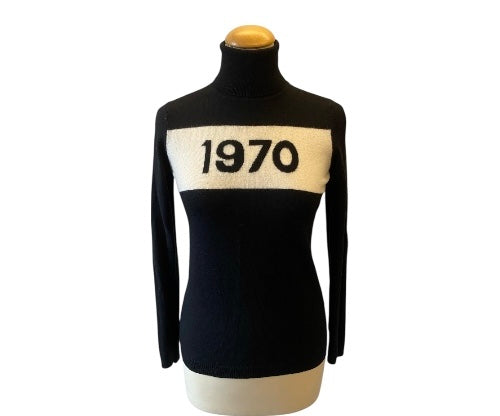 BELLA FREUD 1970 Polo Jumper Black Size S