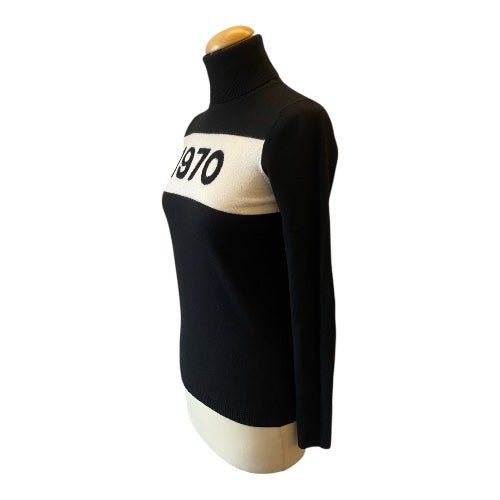 BELLA FREUD 1970 Polo Jumper Black Size S
