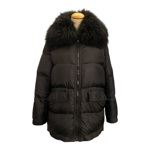 YVES SALOMON - Army Black Down Lamb Fur Jacket Size 34