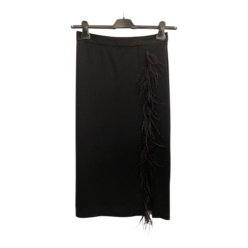 CUSHNIE ET OCHS Pencil Skirt with Feathers Detail Size 6/S