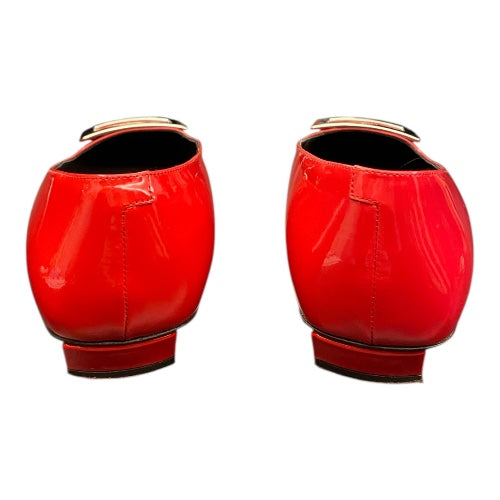 ROGER VIVIER Buckle Block Heel Pump Red Size 38,5