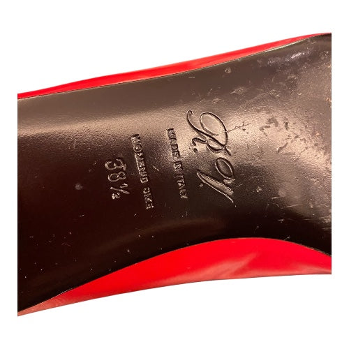 ROGER VIVIER Buckle Block Heel Pump Red Size 38,5