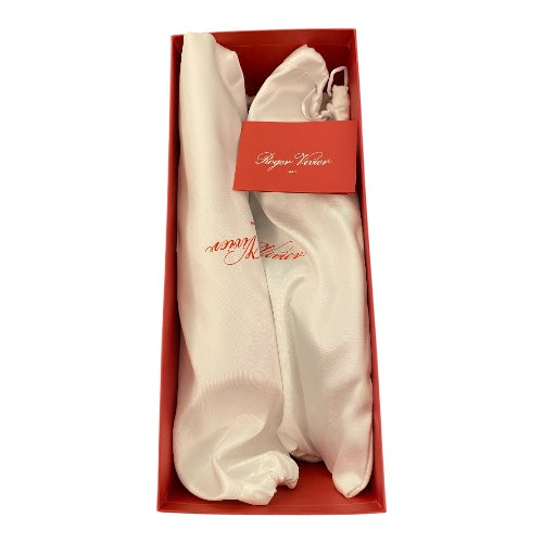 ROGER VIVIER Buckle Block Heel Pump Red Size 38,5