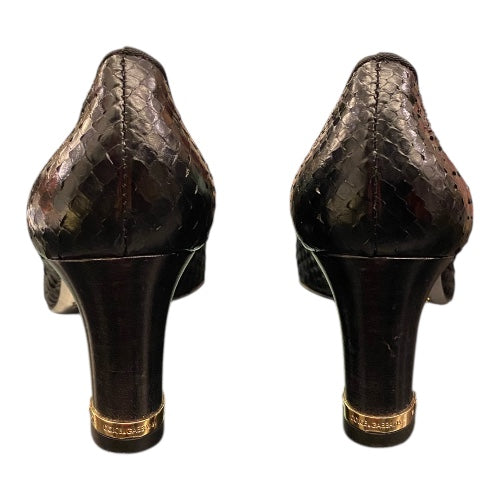 DOLCE & GABBANA Black Exotic Leather Pumps Size 39