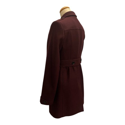 BURBERRY Burgundy Blend Wool Coat Size 34