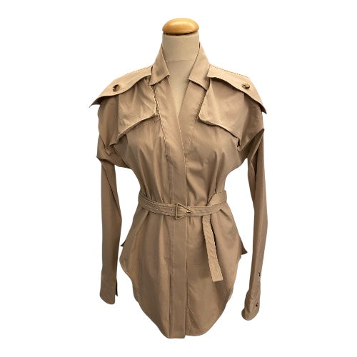 BOTTEGA VENETA Beige Belted Shirt Size It 42