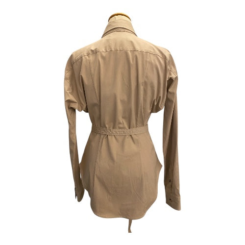 BOTTEGA VENETA Beige Belted Shirt Size It 42
