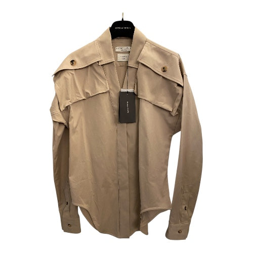BOTTEGA VENETA Beige Belted Shirt Size It 42