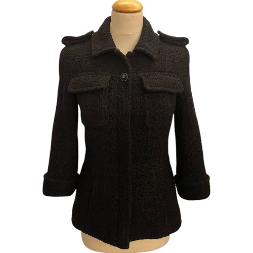 CHANEL Tweed Wool Jacket Size Fr 38