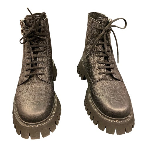 GUCCI GG Leather Ankle Boots Size 38