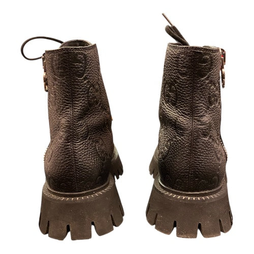 GUCCI GG Leather Ankle Boots Size 38
